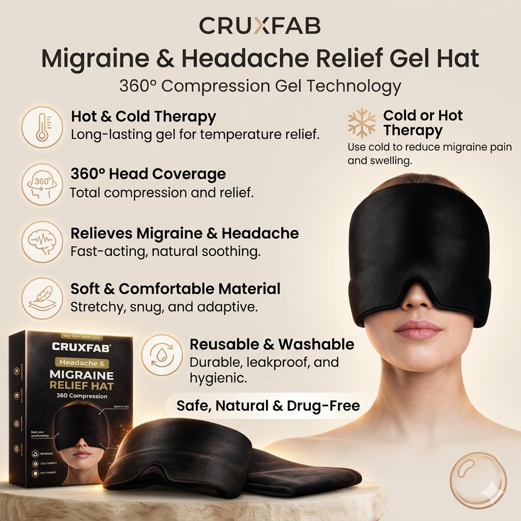 Migraine Relief Cap – Hot & Cold Therapy Headache Cap for Migraine